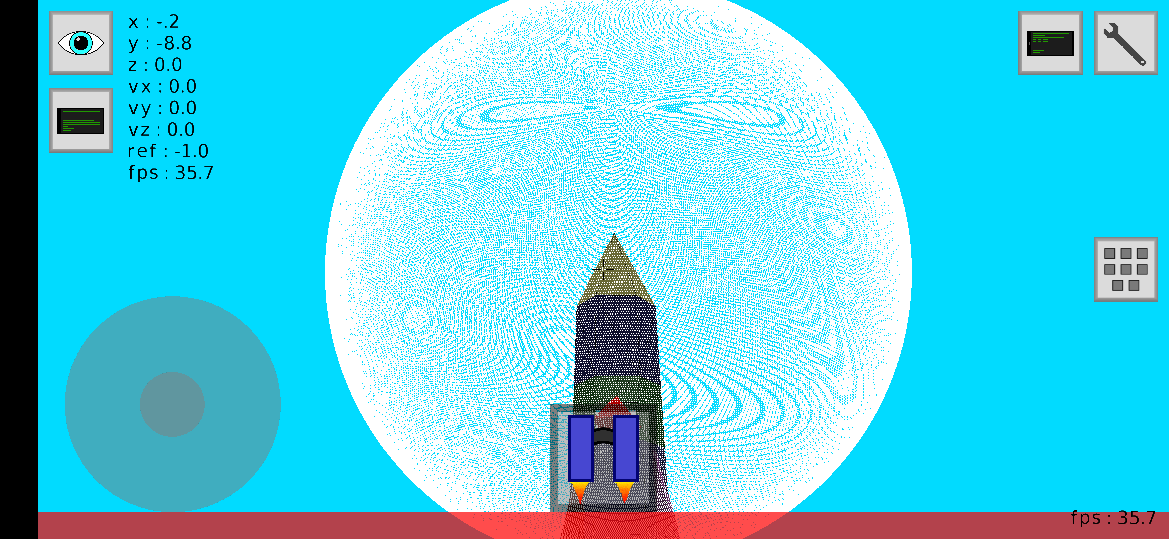 missile entourée de point pour explosion