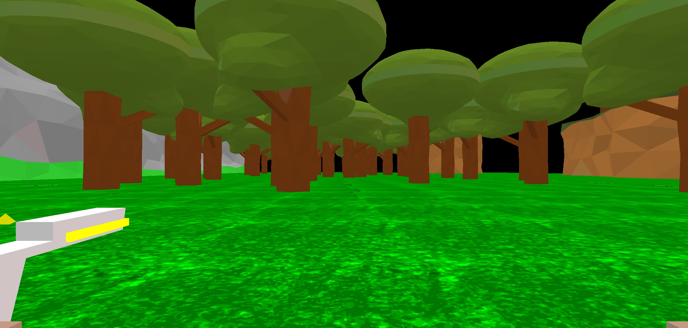 Paysage avec arbre et collines