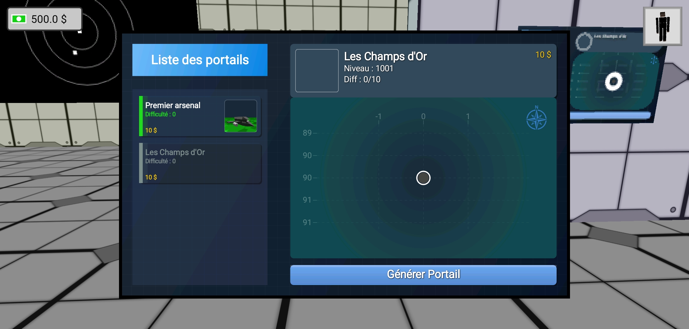 Interface ouverture de portail